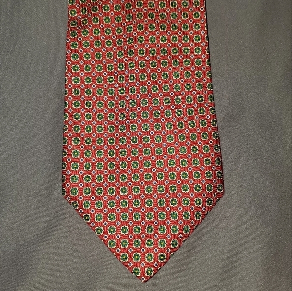 𝅺Polo tie red with green and white NEW - Picture 1 of 6